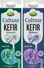 Prøv Arla Cultura ® kefir i naturel eller med blåbær